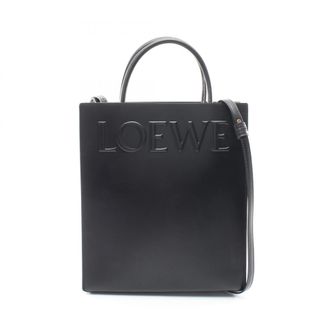 Loewe Black Leather Handbag Tote Bag (Pre-Owned)