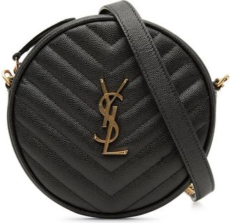 Saint Laurent Pre-owned Saint Laurent Chevron Grain De Poudre Round Vinyle Camera Bag Ladies FBAU349O8ZMA6VJJ