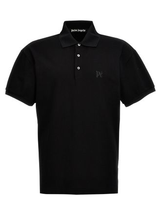 Palm Angels Mens Monogram Polo Shirt