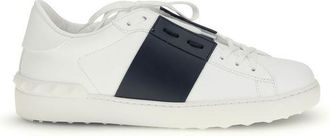 Valentino Garavani Blue Calf Leather Bos Taurus Low Top Mens Sneakers