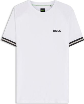 BOSS Active slim-fit T-shirt with tennis-ball embossing