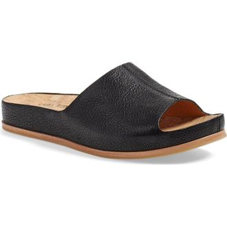 Kork-ease Tutsi Slide Sandal in Black Leather at Nordstrom, Size 10