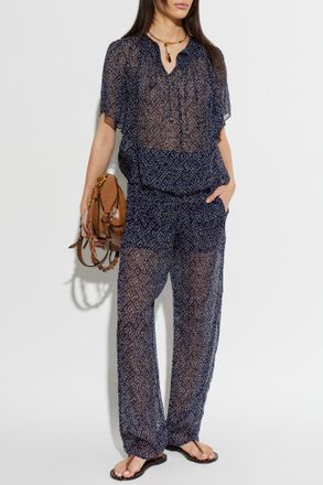 Isabel Marant Lydna Trousers, Womens, Navy Blue