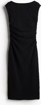 H&M Drapiertes Bodycon-Kleid - Schwarz