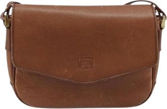 Burberry Pre-owned Flap schoudertas - Dames - Vintage Schoudertas - Bruin - ONE Size - Leer - Vintage