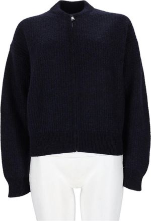 Fabiana Filippi Dark Blue Knitted Sweater With Ribbed Texture And Fitted Hem