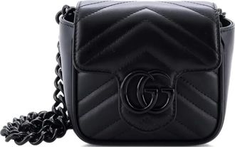 Gucci GG Marmont Flap Matelass&eacute; leren kleine heuptas - Zwart