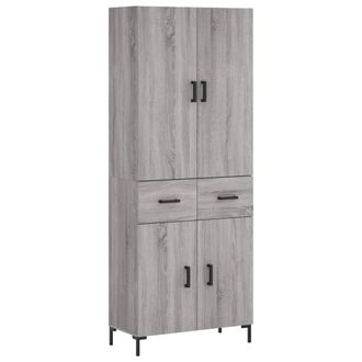 Berkfield Home Highboard Grey Sonoma 69.5x34x180 cm Engineered Wood