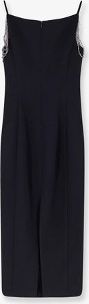 Pinko Womens Bergamotto Dress With Jewel Details Black Polyester