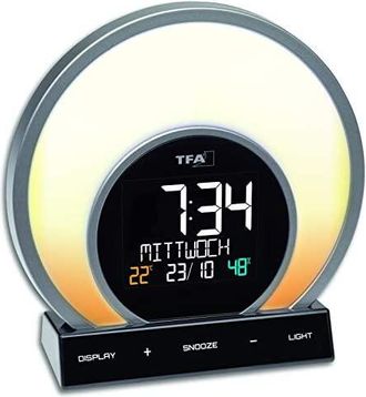 TFA Dostmann Tfa-dostmann Soluna Reloj Despertador Anal&oacute;gico Negro, Transparente