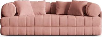 Cosmopolitan Design Sof&aacute; cama 3 plazas terciopelo rosa