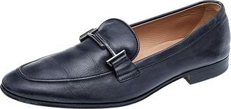 Tod's Tods Black Leather Tt Slip On Loafers