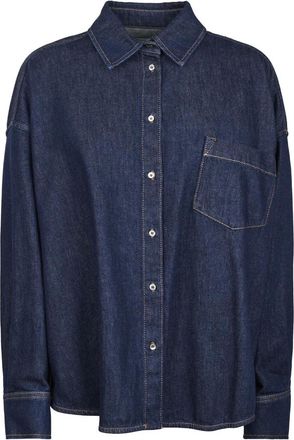 Max Mara Denim Shirts, female, Blue, Size: 2XS Camicia