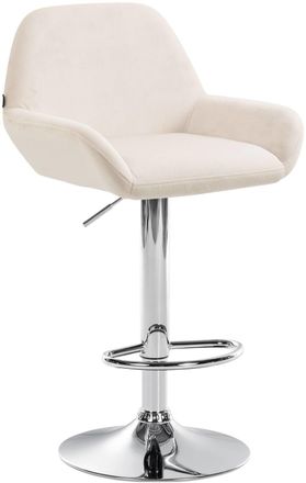 Clp Taburete de bar regulable y giratorio en Terciopelo Crema