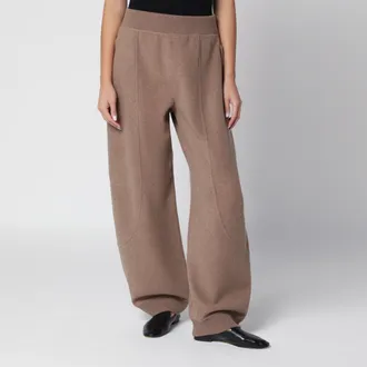 Max Mara Pantalone jogger marrone in lana e cashmere