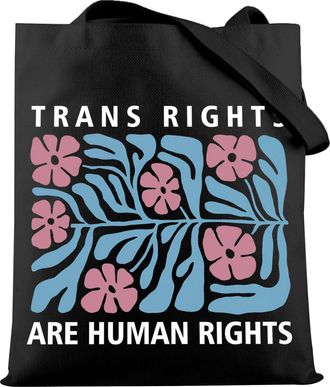 Generic LGBTQ Rights Gift Trans Right Are Human Rights Tote Bag Trans Rights Trans Pride Gift (TRANS RIGHTS B UK)