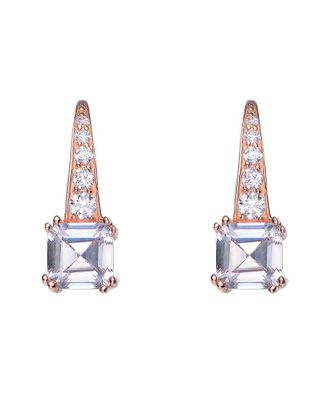 Genevive 18K Rose Gold Vermeil Cz Drop Earrings