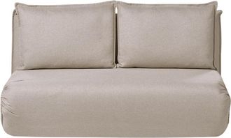 Beliani Sof&aacute; Cama De 2 Plazas Tapizado De Lino Sint&eacute;tico Sin Reposabrazos Con Cojines Adicionales Sof&aacute; Infantil Beige Roros