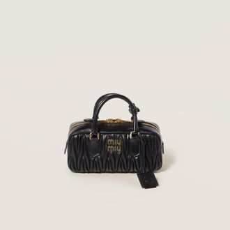 Miu Miu Arcadie Matelass&eacute; Nappa Leather Bag, Woman, Black