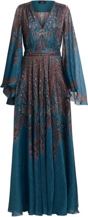 Etro Abito lungo con stampa paisley - Blu