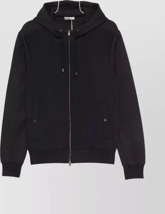 Herno hooded drawstring jackets with ribbed finish