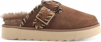 Colors Of California Platform Sabot Wollen Stiksels - Dames - Slip ons - Bruin - 41 EU - Wol - Schoenen