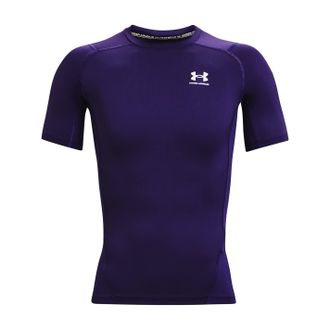 Under Armour Mens HeatGear Compression Short-Sleeve T-Shirt, Purple (500)/White, XL