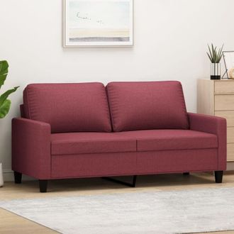 vidaXL Sof&aacute; De 2 Plazas De Tela Rojo Tinto 140 Cm Vidaxl