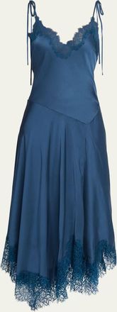 A.L.C. Aleena Satin Lace Maxi Dress