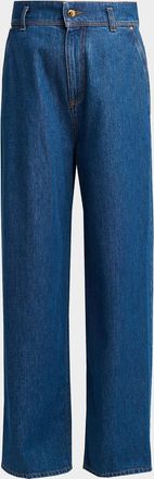 Alberta Ferretti High-Rise Wide-Leg Denim Trousers