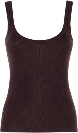 Nenette Fitted Knit Top - Dames - Tops zonder mouwen - Bruin - M - Wol - Tops