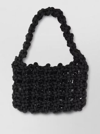 Kara open weave top handle shoulder tote bag