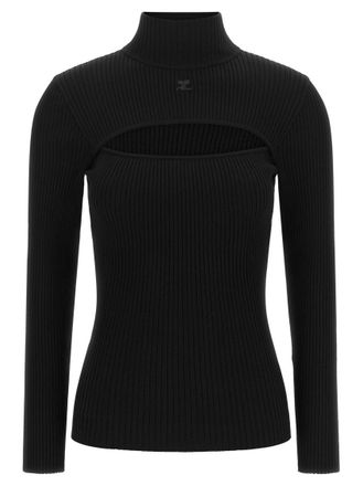 Courr&egrave;ges Black Turtle Neck Sweater