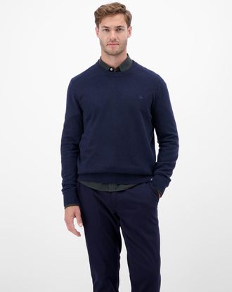 Lerros Strickpullover LERROS, Herren, Gr. XXL, maple rot, Strick, Obermaterial: 88% Schurwolle, 12% Kaschmir, unifarben, regular fit normal, Rundhals, Rippb&uuml;