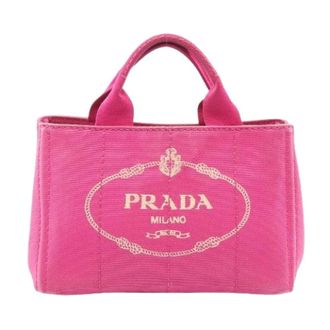 Prada Pre-owned Tote Bags, female, Pink, Size: ONE SIZE Pre-owned Canapa Tote Bag
