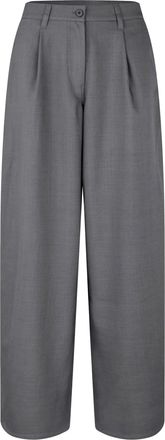 Sams&oslash;e & Sams&oslash;e Dark Grey Saharper Pleat Melange Wide-Leg Pants