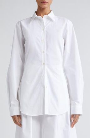 R&oacute;he Shaped Cotton Poplin Button-Up Shirt in White at Nordstrom Rack, Size 10 Us / 42 Eu