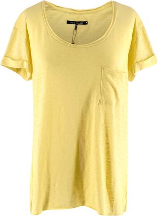 Rag & Bone Rag & Bone / Knit Yellow Cotton T-shirt Size M