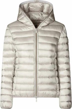 Save The Duck Alexis Hooded Jacket - Dames - Winterjassen - Beige - L - Leer - Jassen