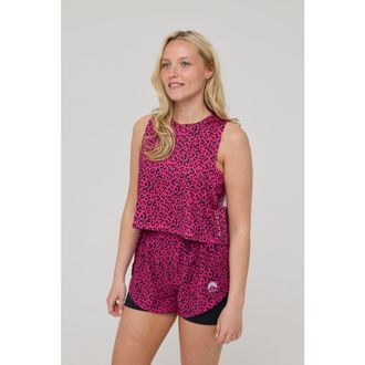 OOSC Infinite Cropped Tank Top - Pink Leopard at Nordstrom, Size X-Small P Uk
