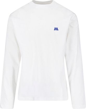 Jil Sander White Crewneck Long-Sleeve Cotton T-Shirt