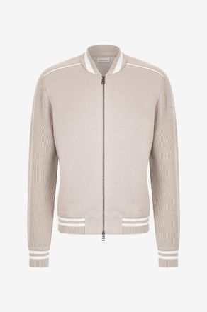 Moncler Cardigan im Collegejacken-Stil aus Baumwolle mit Daunenteilen