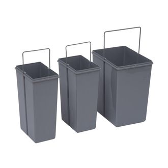 HOMCOM Kitchen Recycle Waste Bin Pull Out Soft Close Dustbin Recycling Cabinet Trash Can 40L - Grey | TJ Hughes