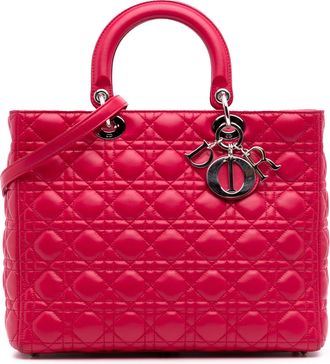 Dior Pre-owned Womens Lady Top Handle Bag - Poppy Leather - One Size