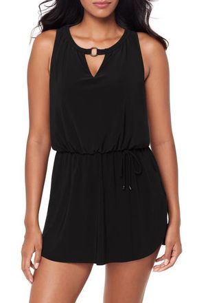 Magic Suit By Miraclesuit Effie Sleeveless Blouson Skirted Shaping One-Piece Swimsuit in Black at Nordstrom, Size 10
