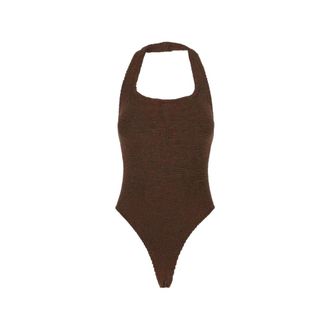 Hunza G One-piece, female, Brown, Size: ONE SIZE Halterneck