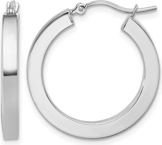 Diamond2Deal 10k Gold 3mm Polished Square Shape Hoop Earrings