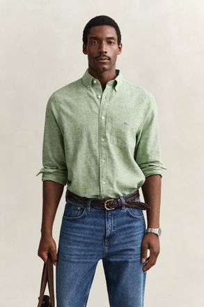 GANT Men Linen Blend Shirt (XXXL) HERB GREEN