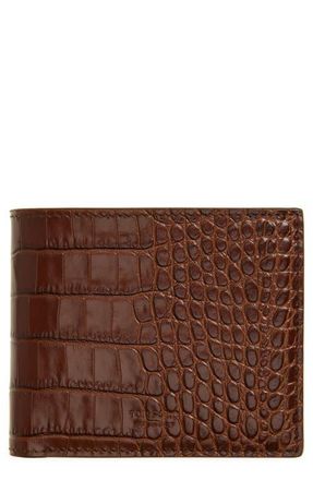 Tom Ford Embossed Classic Bifold Wallet in Caramel at Nordstrom