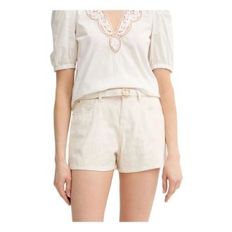 Twinset Short Shorts - Dames - Korte broeken - Beige - Maat: W27 Katoen
